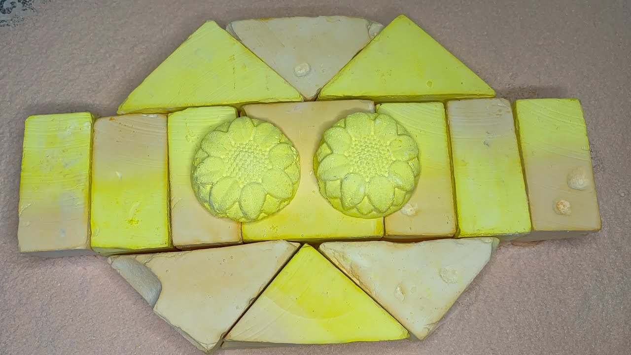 Orange 🧡 and yellow 💛 Dyed Triangles and Halves |ASMR| |ODDLY SATISFYING| |GYM CHALK| |SLEEP AID|