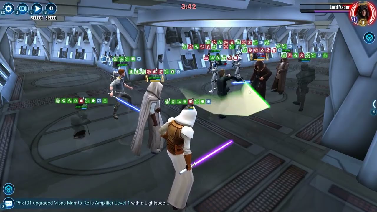 SWGOH - JML (Riposte 6) vs LV (Attacker)