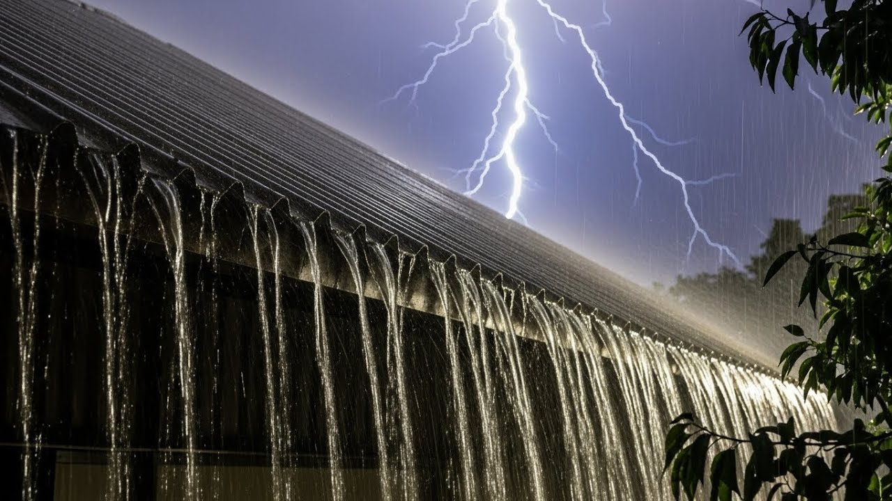 Heavy Rainstorm on Tin Roof 🌧️ Deep Sleep Sounds for Relaxation & Calm Night #1