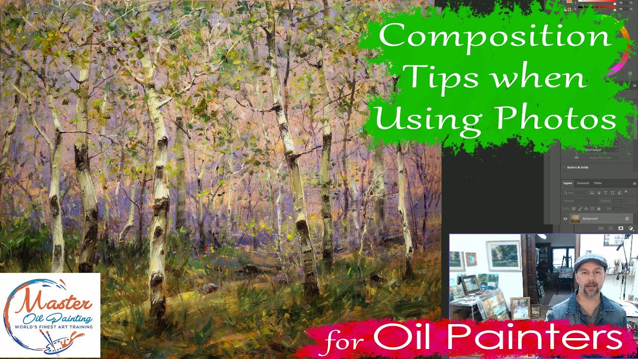 Oil Painting Tips - Composition Ideas - Designing Aspen Tree Paintings from Photos