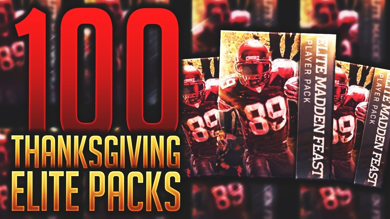 BEST PULL 20+ TIMES! OPENING 100 ELITE THANKSGIVING PLAYER PACKS! Madden Mobile Pack Opening