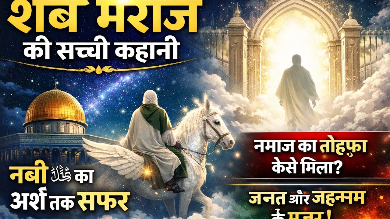 शबे मेराज की पूरी सच्ची कहानी | एक रात जो ज़मीन से अर्श तक ले गई | Shab-e-Meraj Bayan Hindi