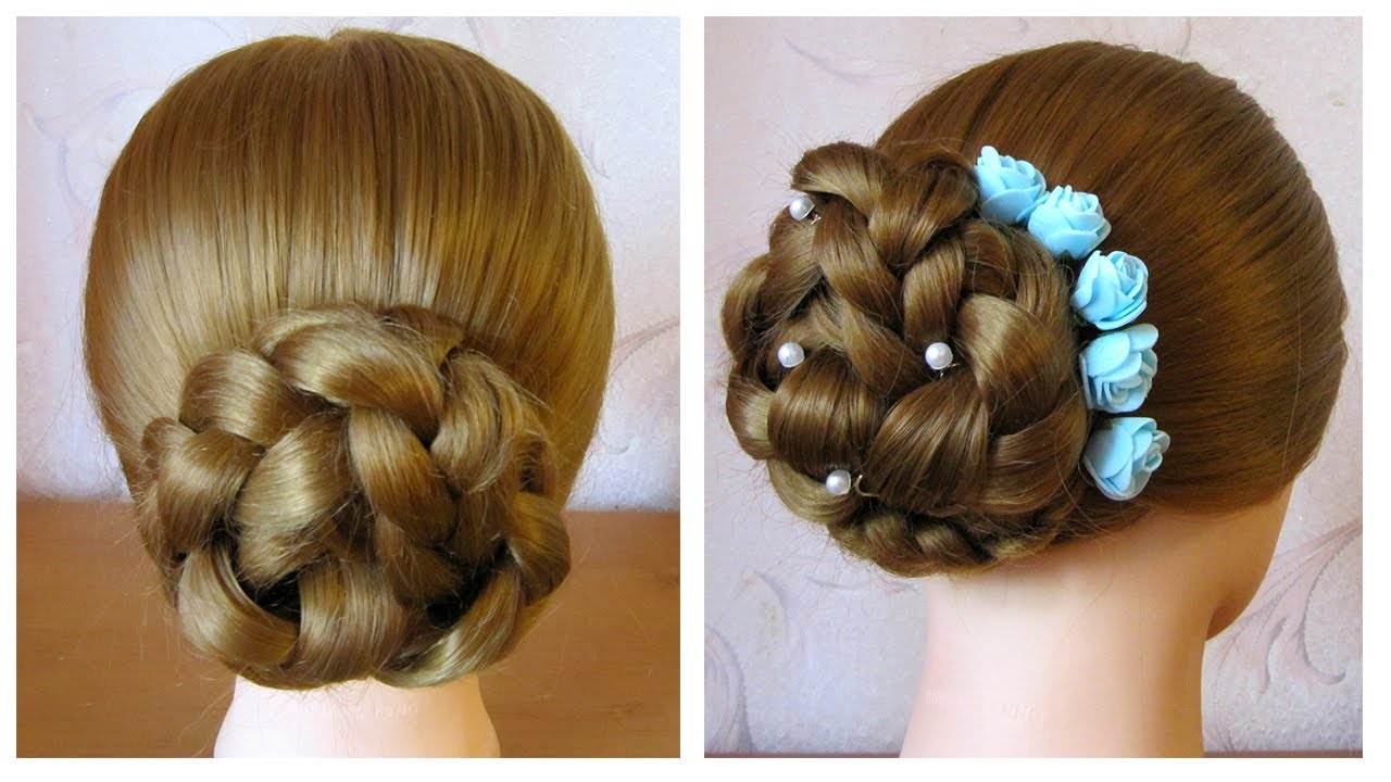 Chignon tressé facile 💜 Coiffure simple et rapide /pour tous les jours et pour les fêtes