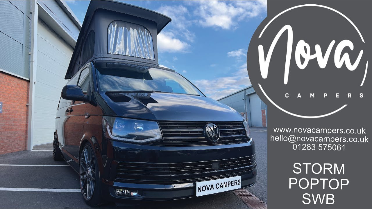 A Storm poptop fitted at Nova Campers to a Volkswagen Transporter T6 Kombi. www.novacampers.co.uk