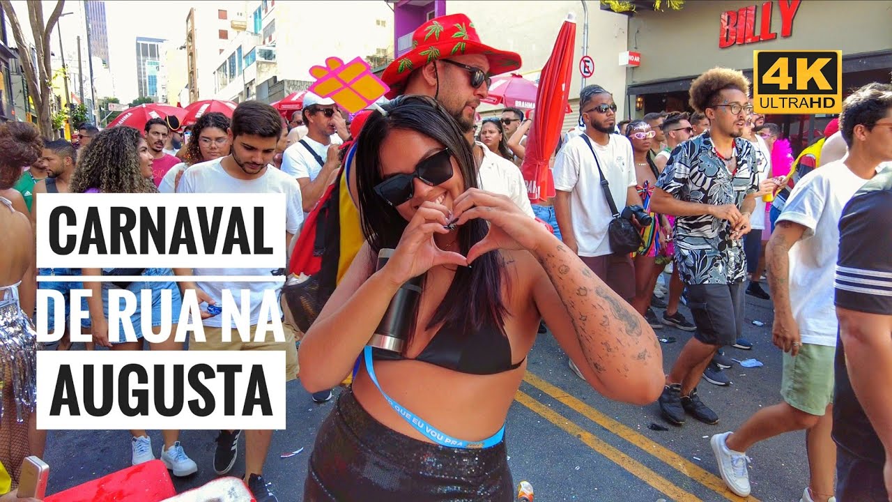 Carnaval de Rua em São Paulo na rua Augusta | 4K Walk