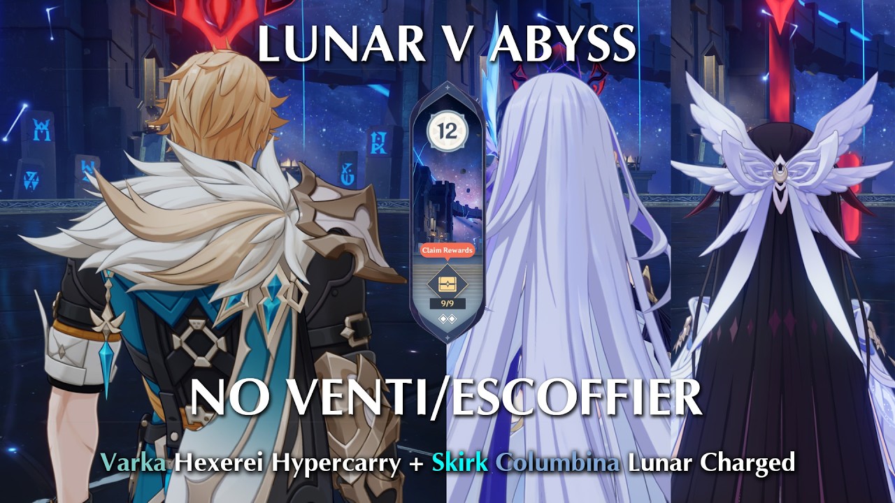 NEW 6.4 Lunar V Abyss with Varka and Skirk no Venti/Escoffier Floor 12 9* | Genshin Impact