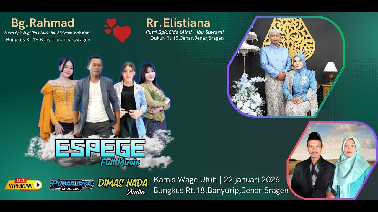 🟣 LIVE ESPEGE MUSIC || NGUNDHUN TEMANTEN ROHMAT 💞 ELISTIYANA || DIMAS NADA AUDIO ||