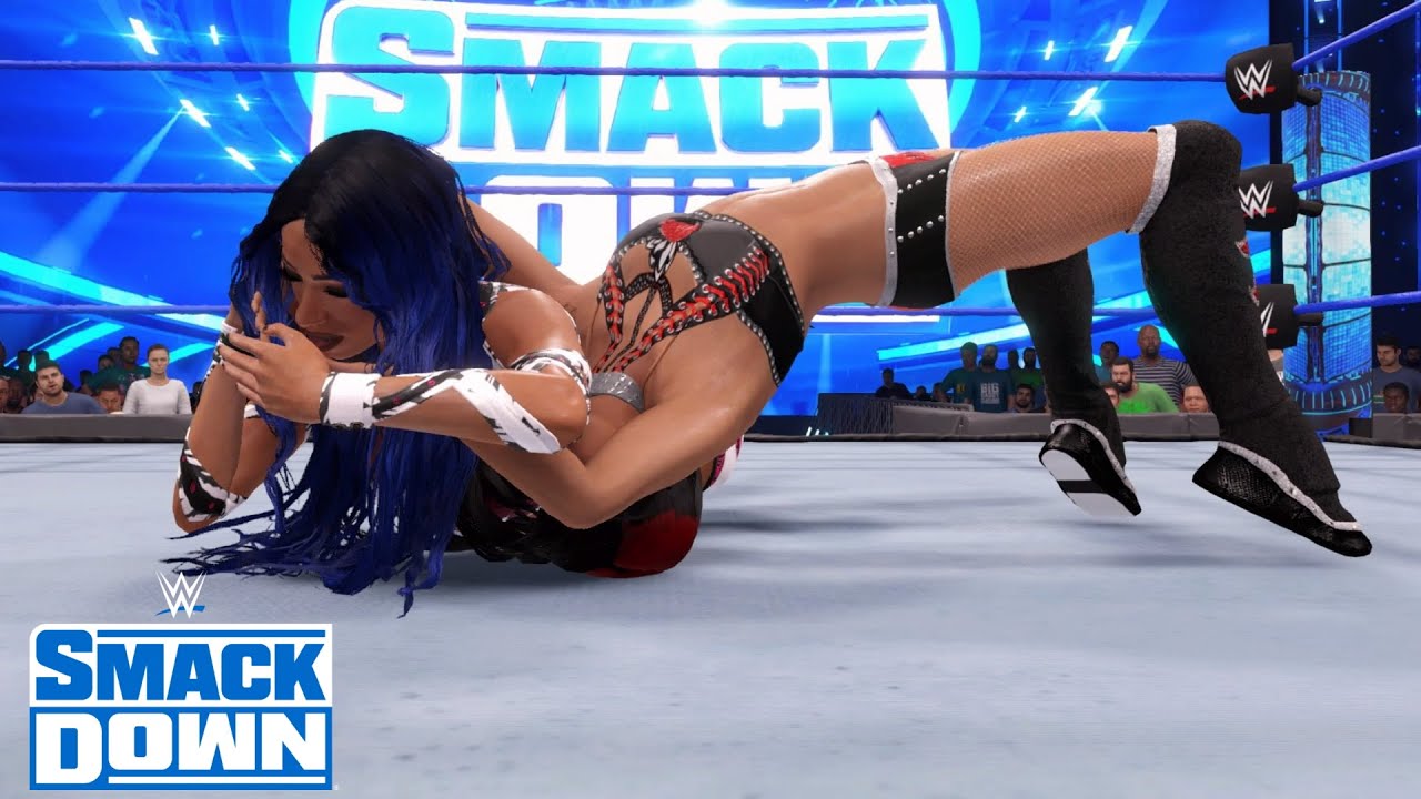 WWE 2K22 SMACKDOWN SASHA BANKS (W/NAOMI) VS QUEEN ZELINA (W/CARMELLA)