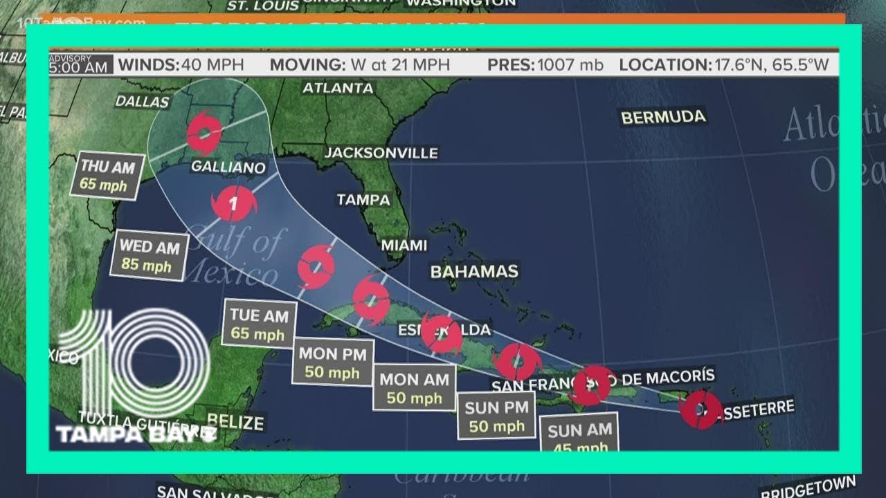 5 a.m. Aug. 22: Tropical Storm Laura disorganized, Tropical Storm Marco forms