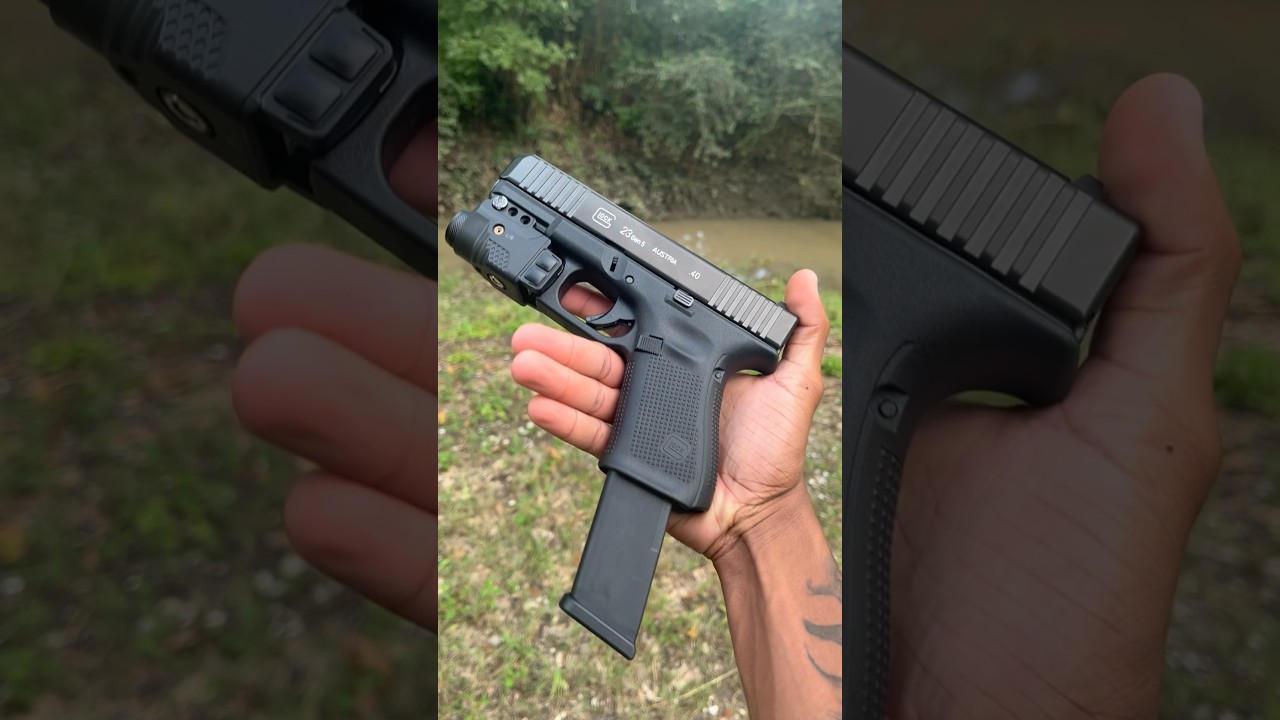 G23 gen5 mag dump🔥🔥 #glock23 #gunshorts   #gunsounds #rapidfire