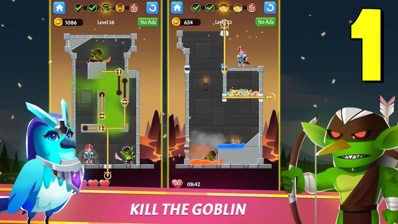 Hero Rescue Gameplay Part 1 Levels 1-40 (Android,iOS) - Kingdom Quest