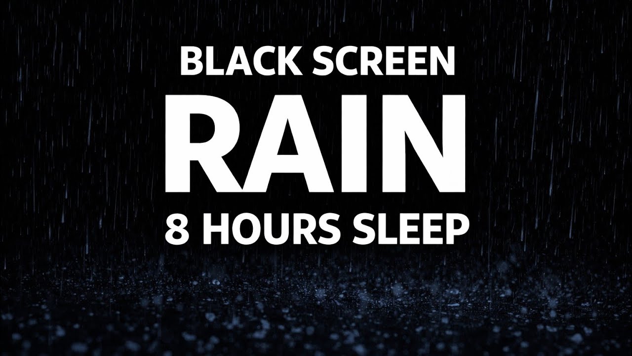 Black Screen Rain Sounds for Sleeping 🌧️ Heavy Rain & Thunder (2 Hours)