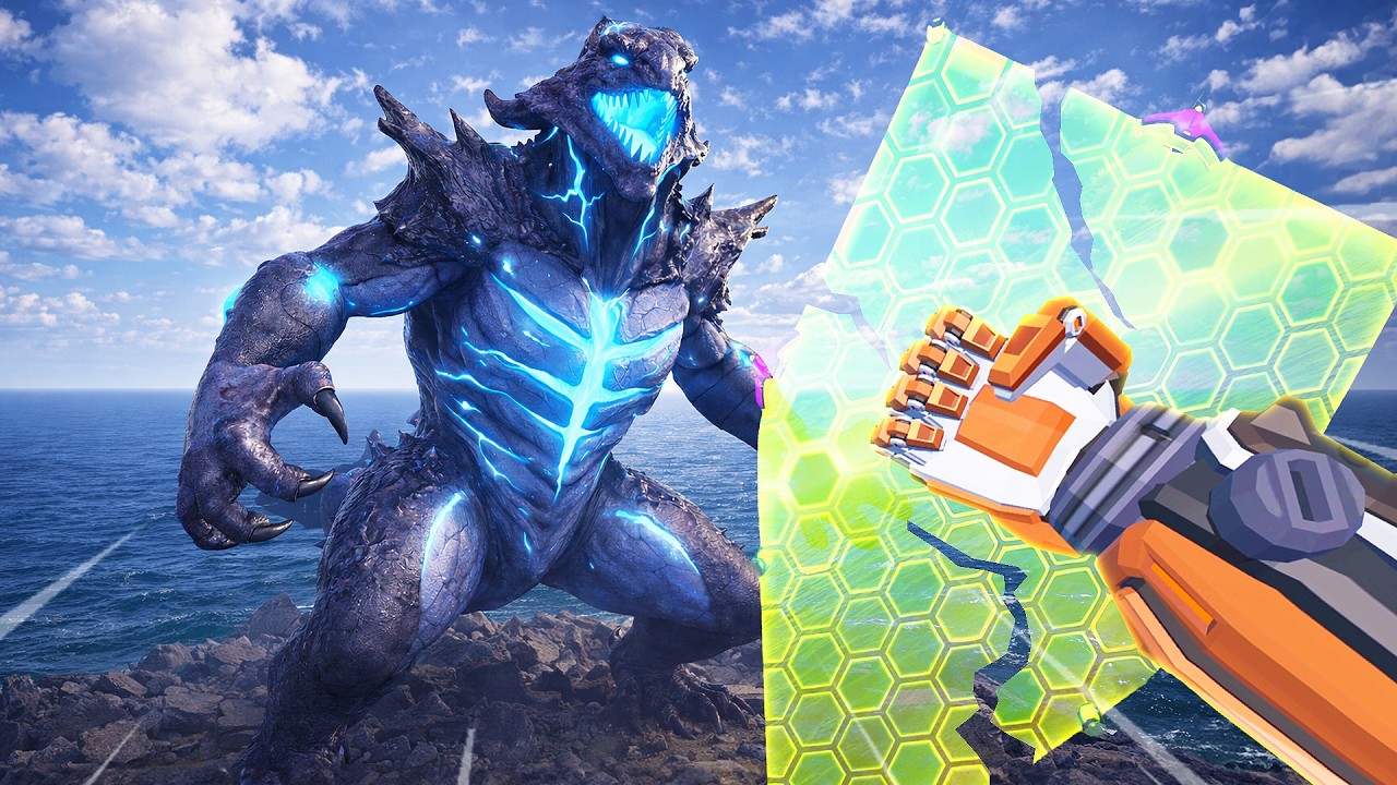 Fighting NEW Kaiju with Hologram Shield as a MECH in VR