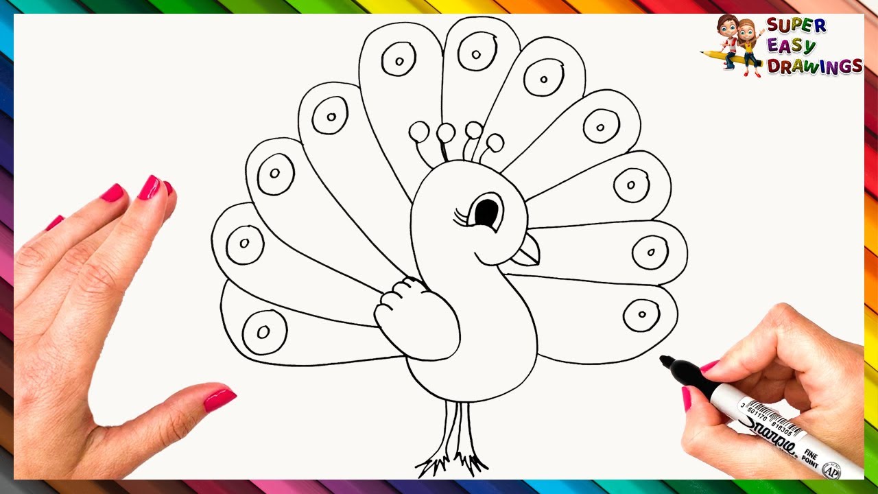 How To Draw A Peacock Step By Step 🦚 Peacock Drawing Easy