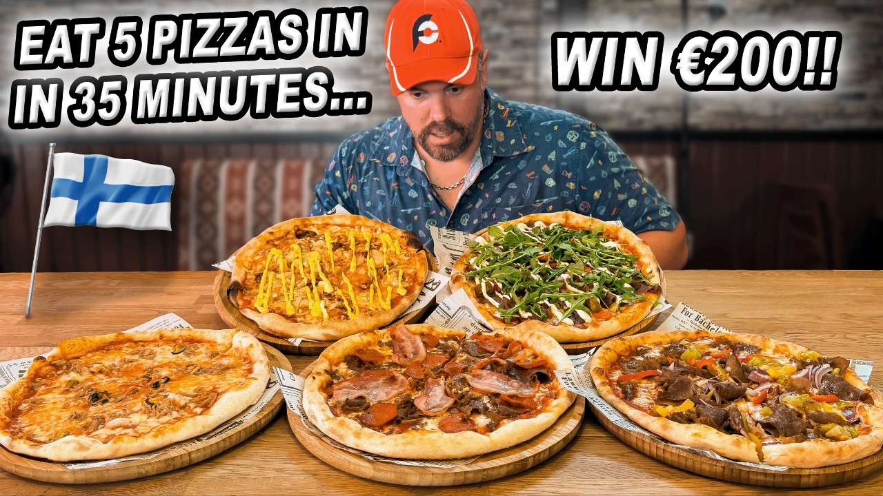 Kebab Pizza Challenge?! Eat FIVE Pizzas Within 35 Minutes and Win &euro;200 Cash!!