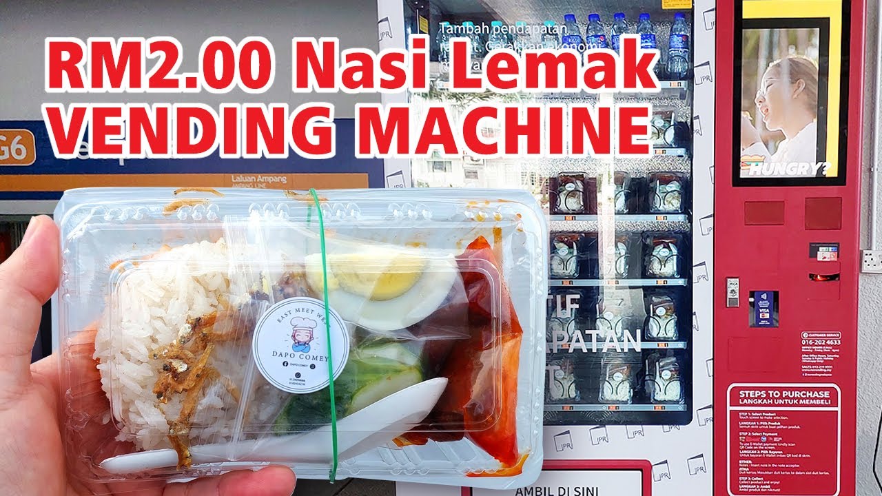 Malaysia Vending Machine Tour | RM2 Nasi Lemak Vending Machine At LRT Station | IPR Vending Machine