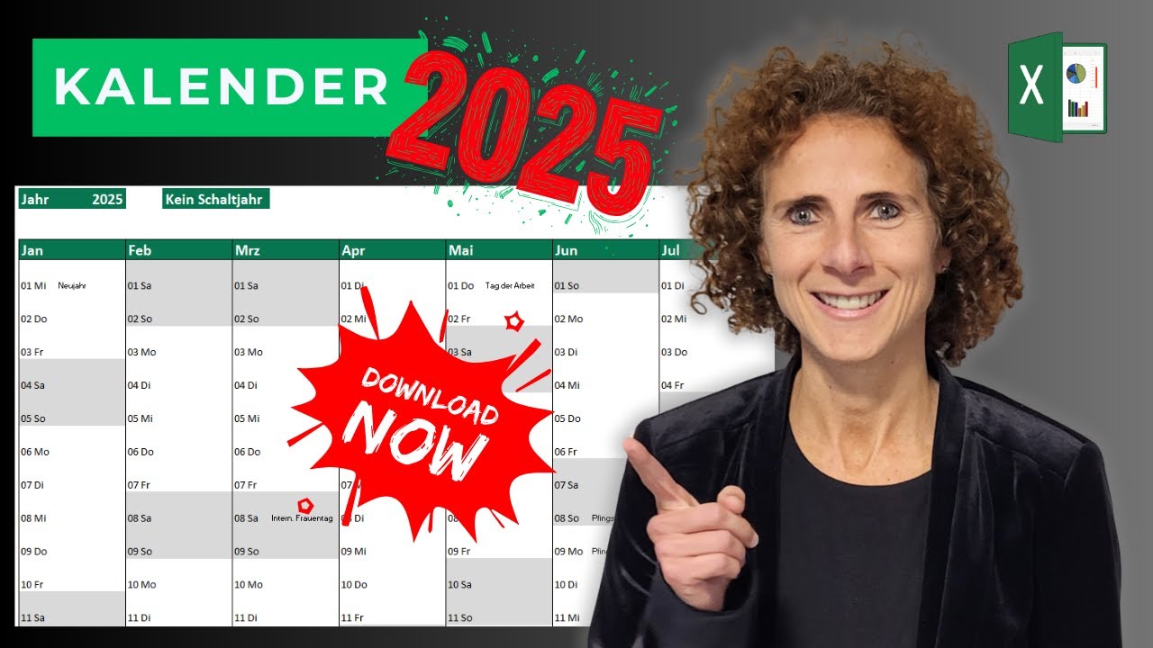 2025 Excel Kalender - Dynamisch, übersichtlich und mit Feiertagen!