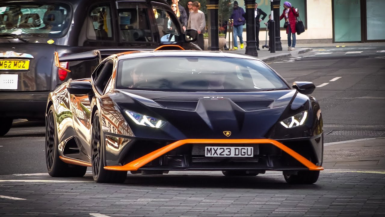Supercars in London 2023 - #CSATW547 | Aventador SVJ, Huracan Tecnica, SF90 Stradale, 765LT, 992 GT3