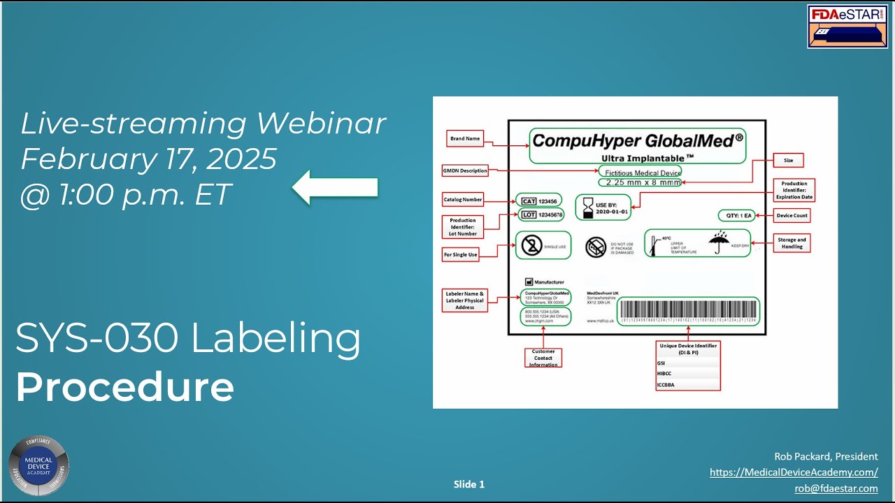 SYS-030 Labeling Procedure