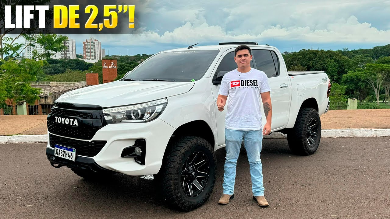 TOYOTA HILUX COM PNEU 33x12,5 R18, ERGUIDA, COM REMAP, PROJETO CAPRICHADO!!