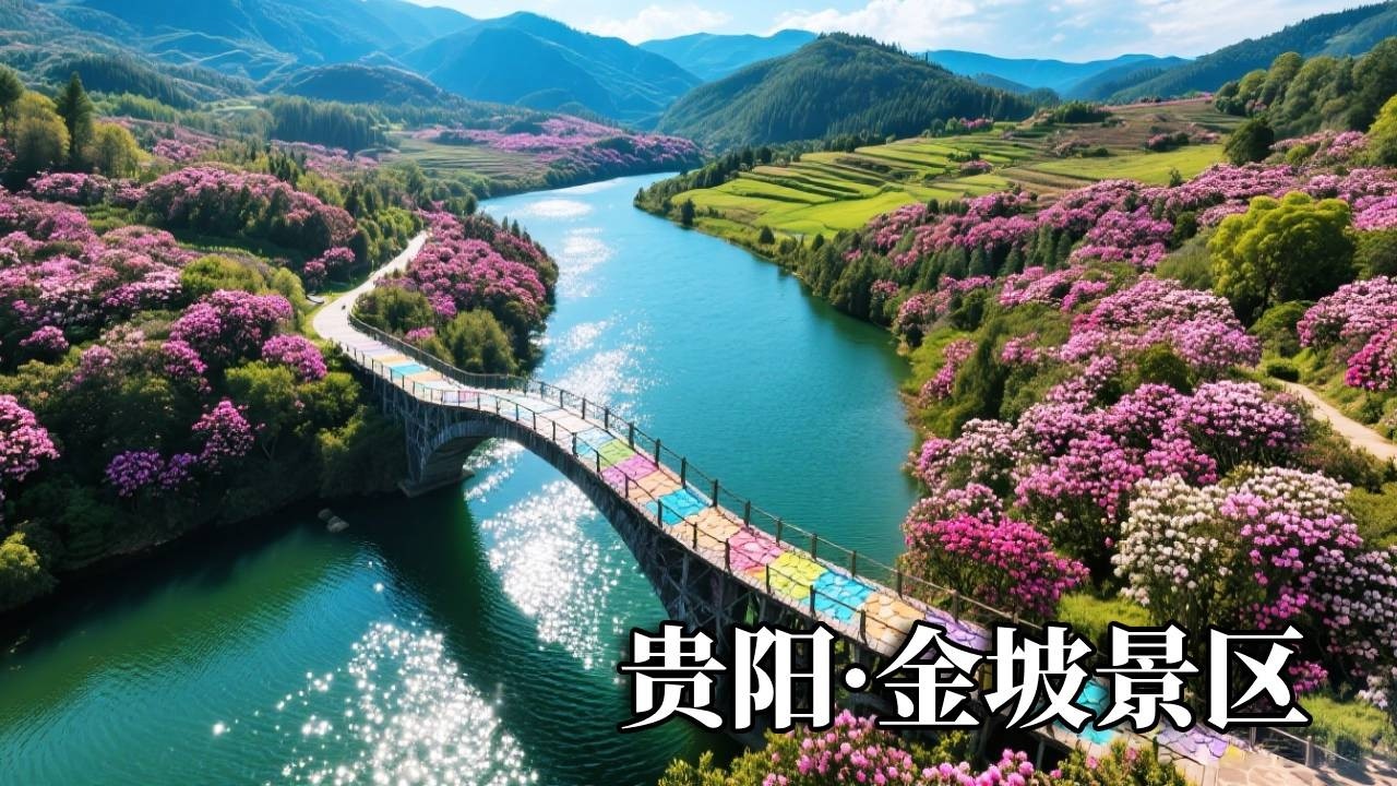 贵阳之旅——金坡景区，漫步在索玛花桥上，感受春天的气息！【行走世界的北京老刘】
