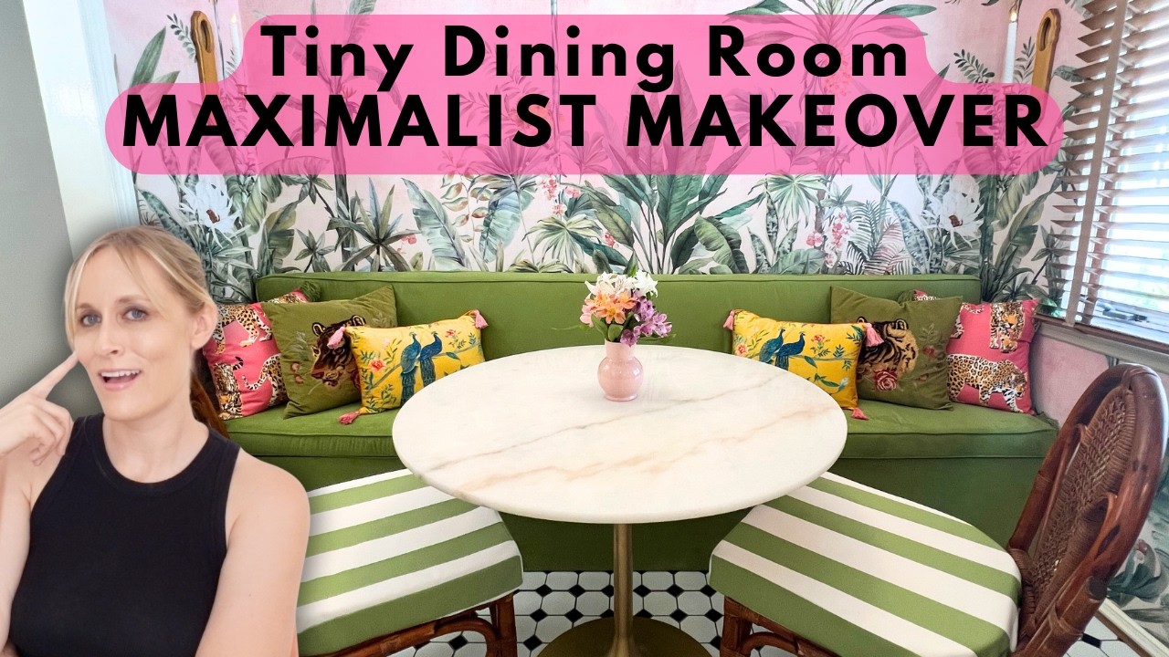 Turning My TINY Dining Room Into a Colorful French Cafe | Renter-Friendly Makeover