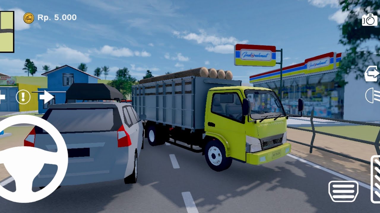 BR Truck Simulator Indonesia - Truk Oleng angkut kayu dari kampung ke kota
