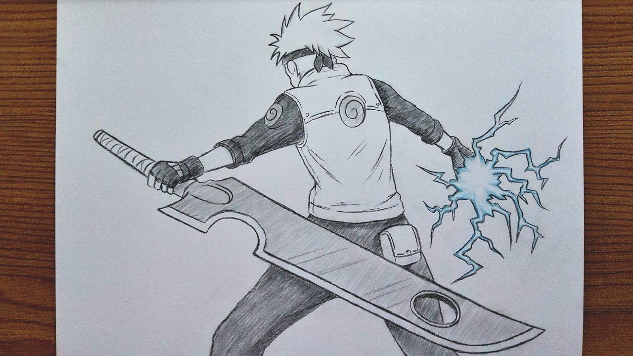 How To Draw Kakashi With Chidori & Executioner’s Blade || Easy Pencil Drawing Tutorial
