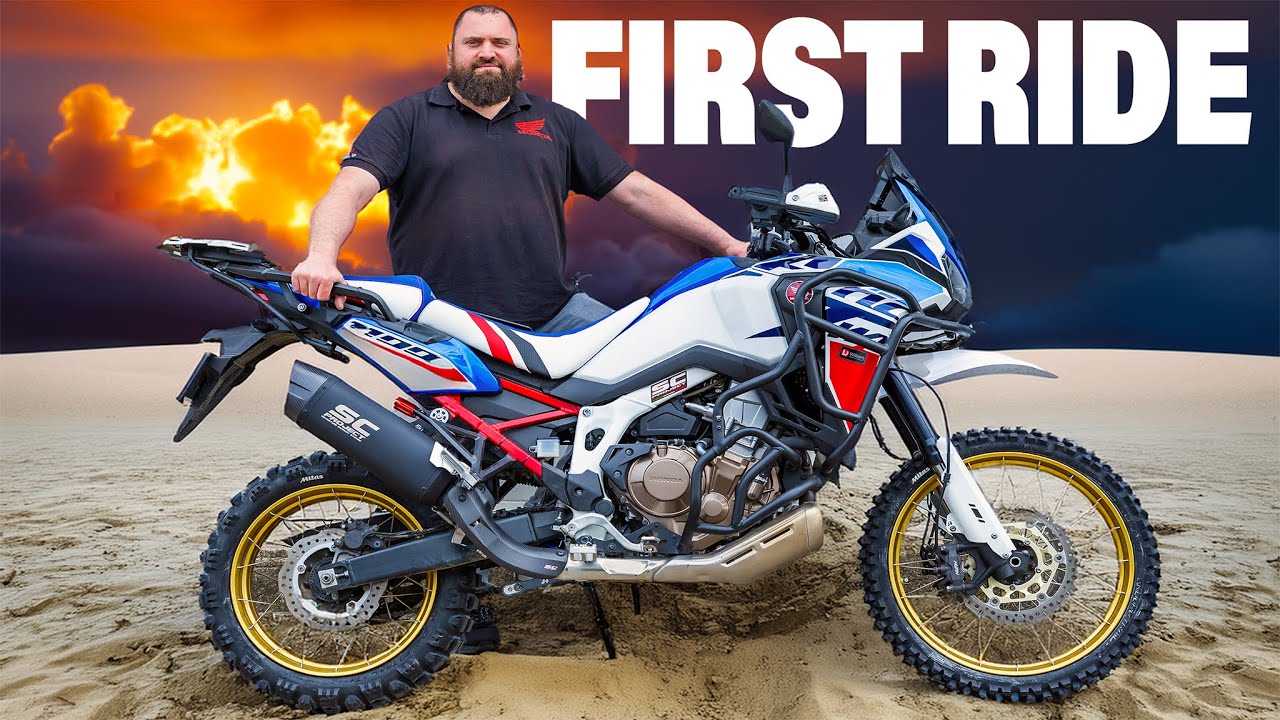 First time on his modified Honda Africa Twin CRF1100 - His reaction is SURPRISING !