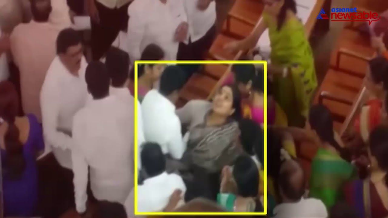 Shocking video: BBMP corporator Roopa suffers chest pain, faints during session