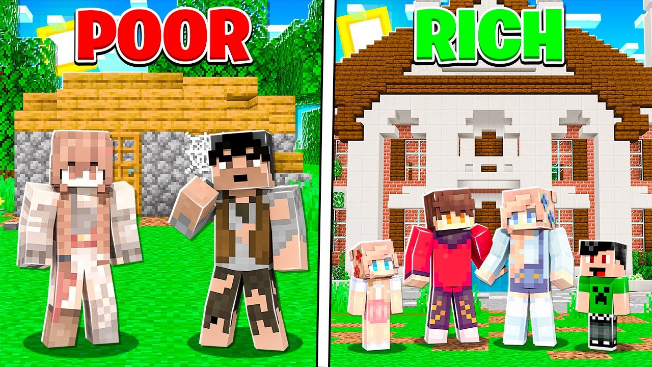 POOR Family vs RICH Family in Minecraft!