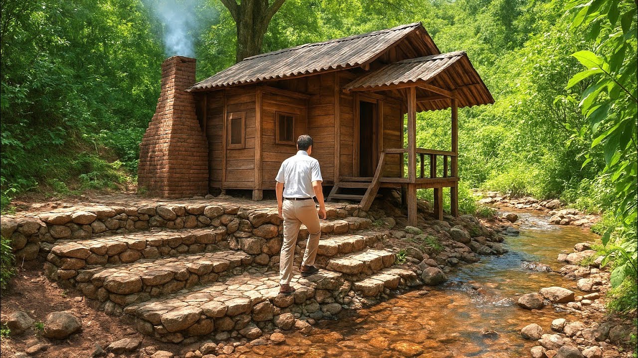 full video:new log house in the woods