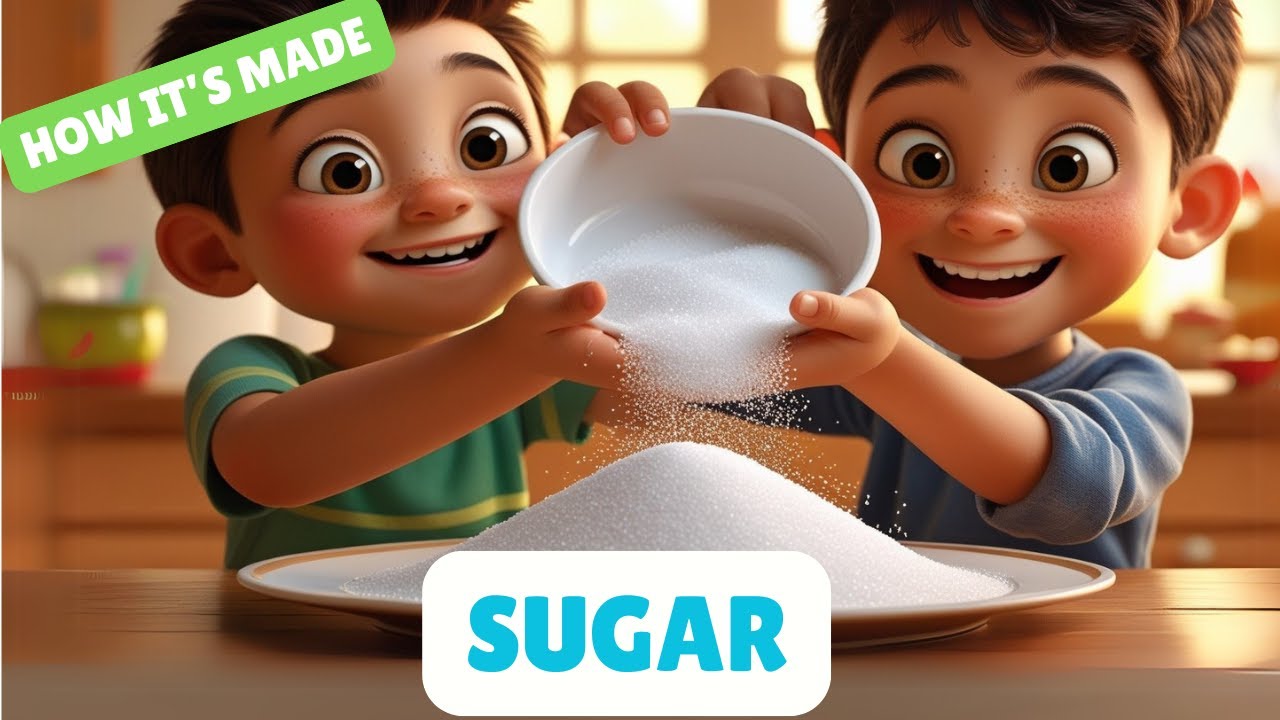 Educational animated video for learning - learn how Sugar is made