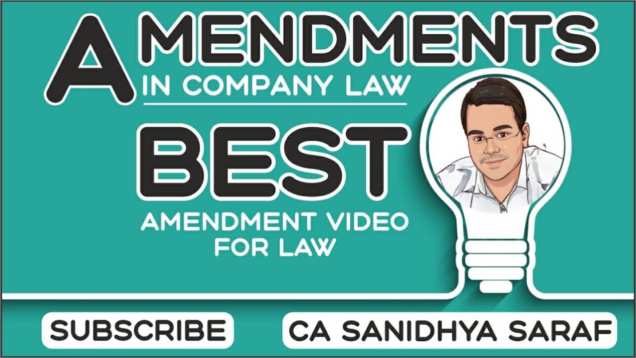 Amendments in Company Law for Nov 21 | CA Final | CA Sanidhya Saraf