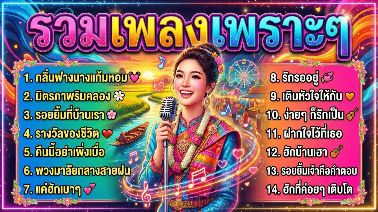 เพลงลูกทุ่งรัก อารมณ์ดีทั้งวัน รวมเพลงลูกทุ่งรักเพราะๆ ฟังเพลิน ไม่เศร้า ฟังสบาย เพลินๆ ไม่มีโฆษณา