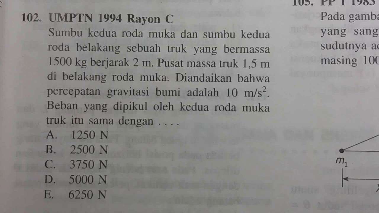 momen gaya/torsi ( soal UMPTN) -Fisika SMA