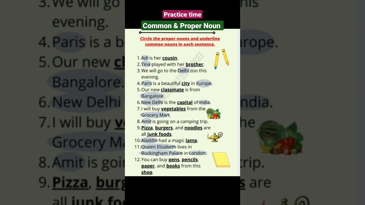 Practice worksheet || Common Noun & Proper Noun || #shorts