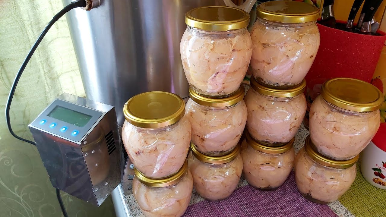 Диетическая тушенка из куриной грудки в автоклаве Вейн