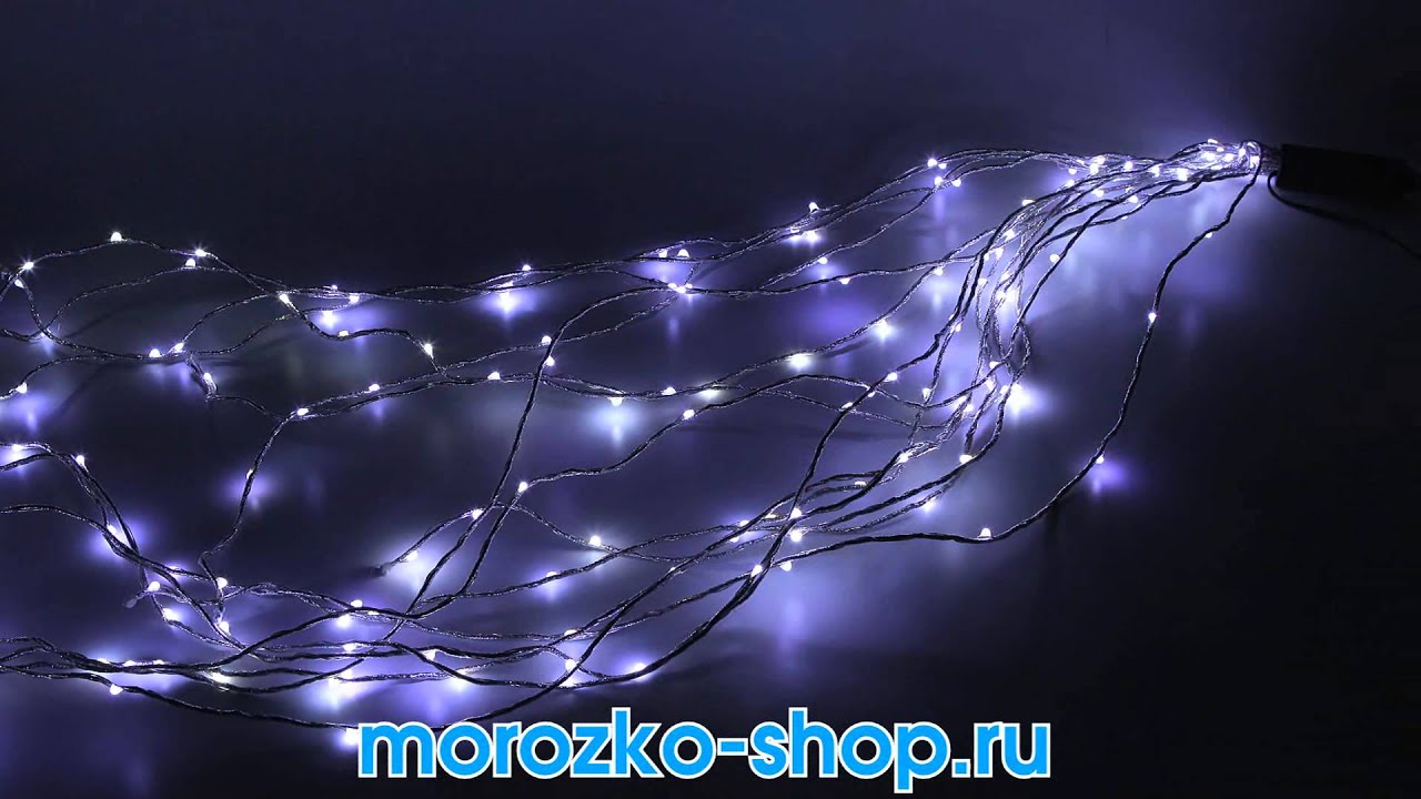 Электрогирлянда КОНСКИЙ ХВОСТ, 200 холодных белых mini-LED ламп, Branch-200SC-05-W