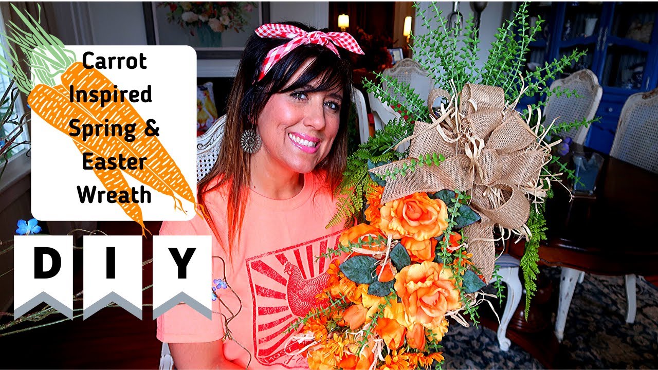 CARROT WREATH DIY TUTORIAL || EASTER DIY || SPRING DIY