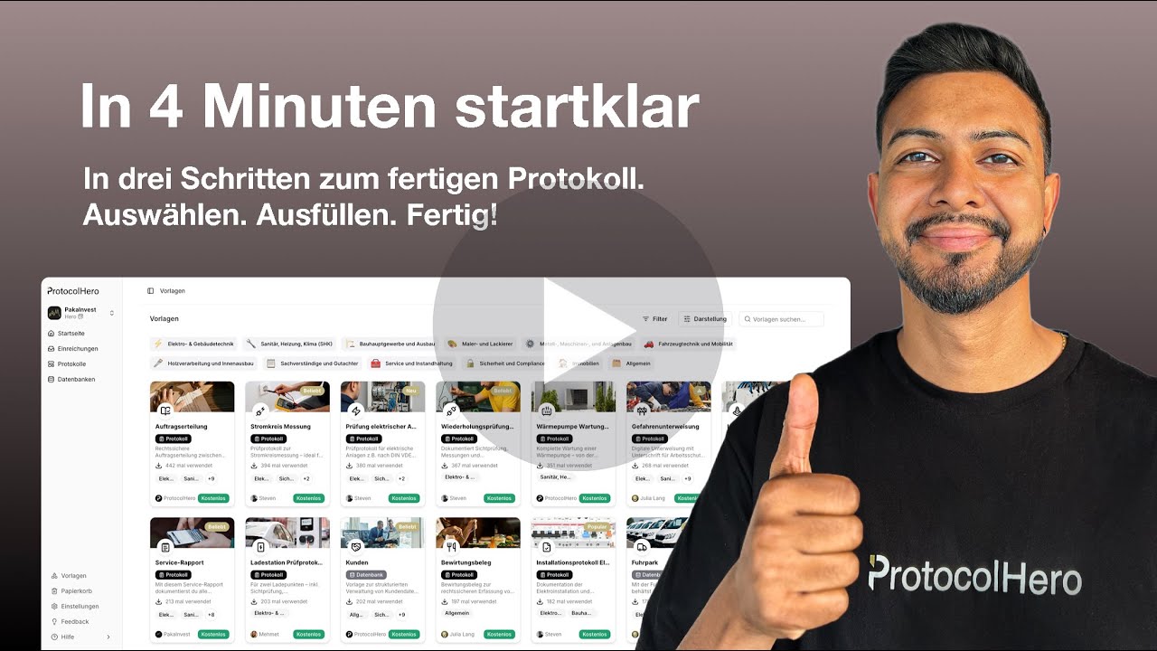 Protokolle Digital - In 4 Minuten Startklar