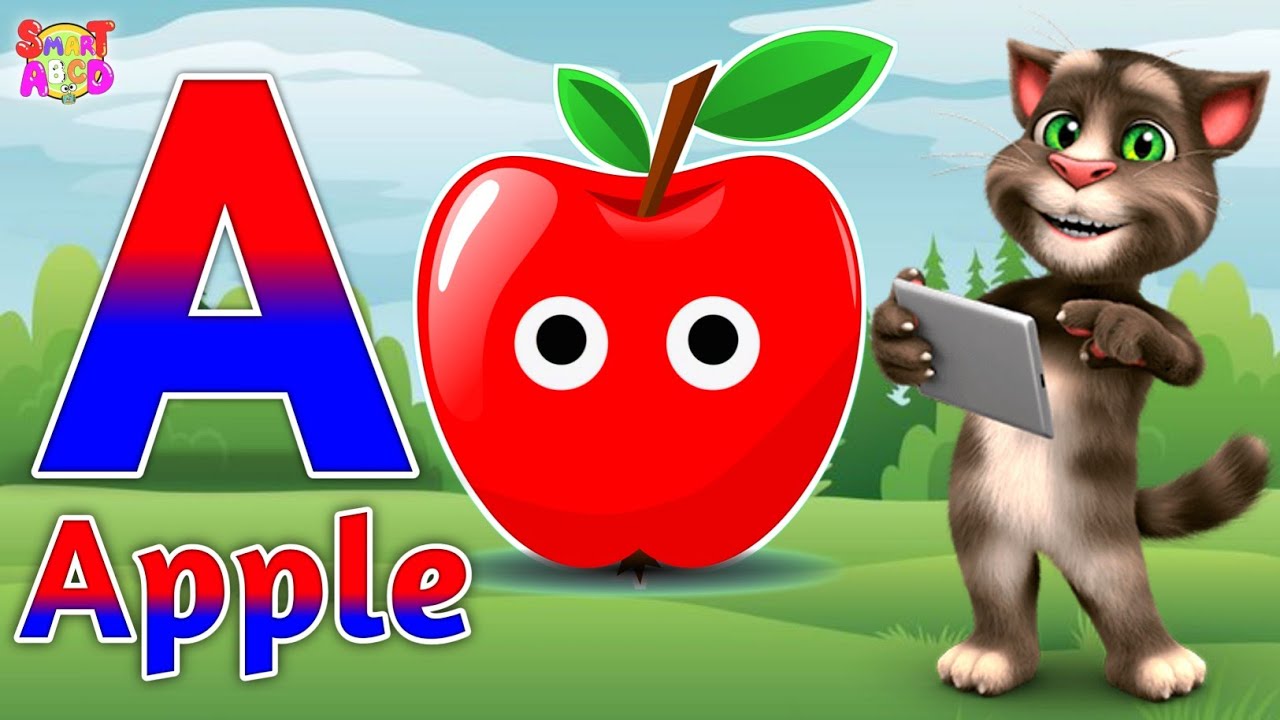 Фонетическая песенка 2 с двумя словами в 3D-формате - A для яблока 🍎🍏 - Песни про алфавит ABC со ...