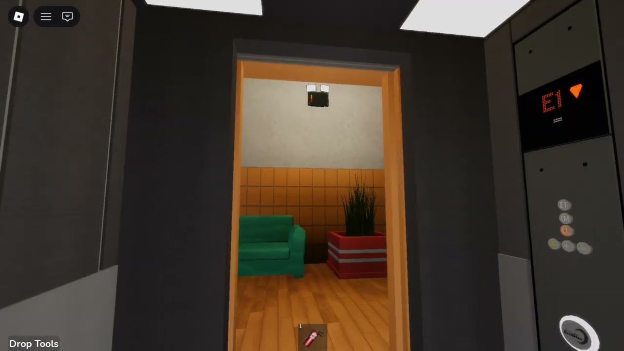 Taking the Kone express elevator to Central Lobby from Surface floor at ETUG on Roblox