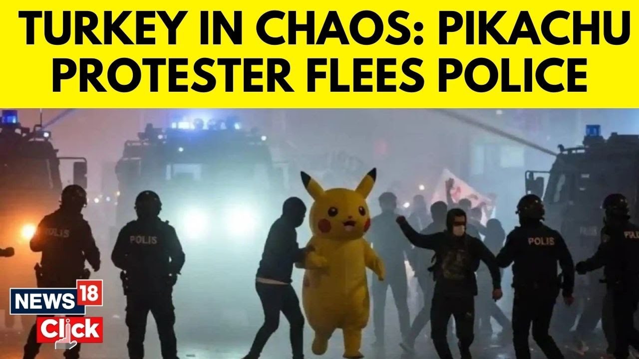 Pikachu Joins Turkey Protests Against Erdogan, Spotted Fleeing Police Crackdown | Watch | N18S