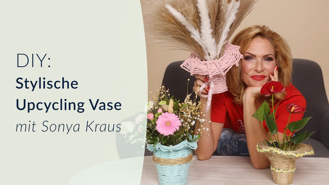 Sonya Kraus’ Upcycling Magic: Stylische Vase aus Alten Behältern – Perfekt für Jede Jahreszeit! 🌟🎨