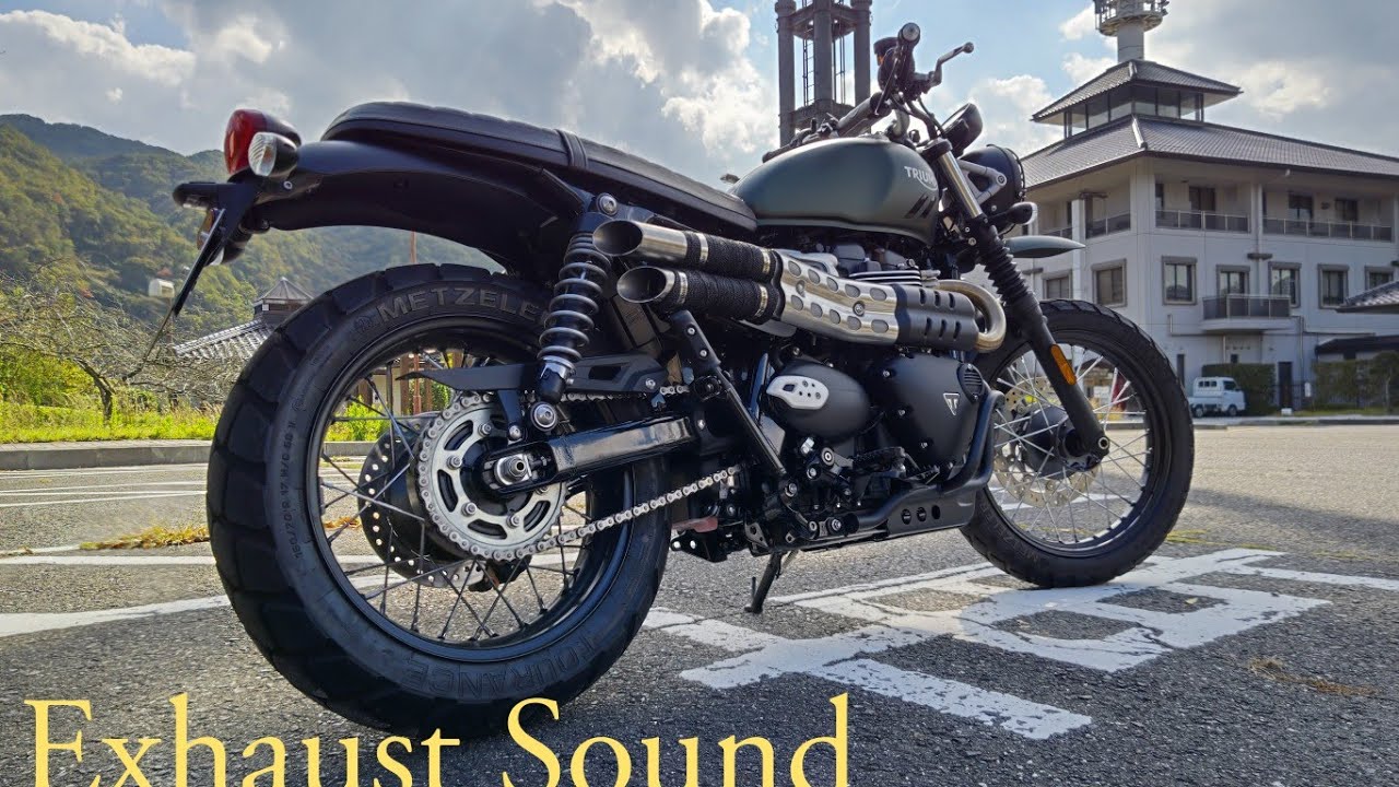 TRIUMPH Scrambler900 British Customs Exhaust/スクランブラー900 サウンド 八田原ダム～