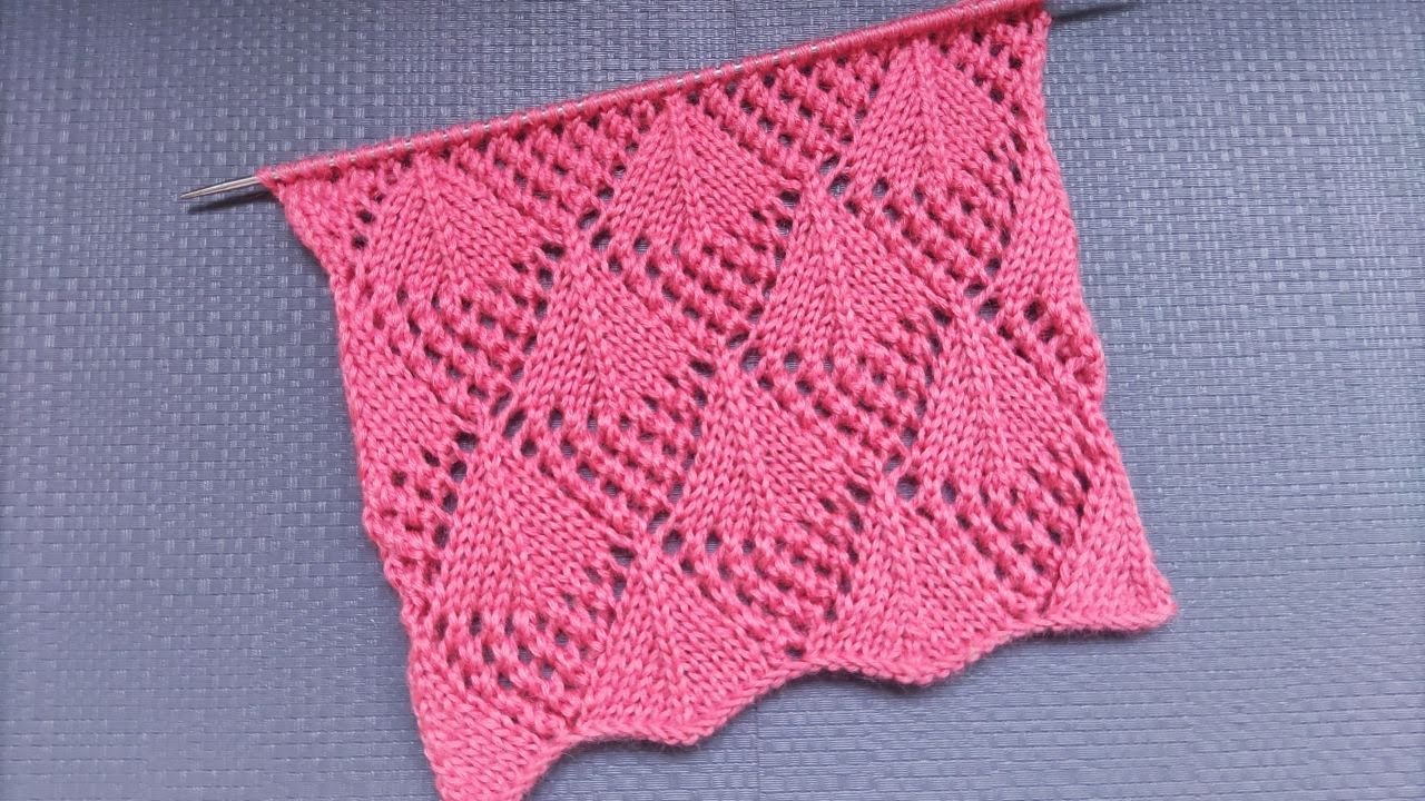 Lace Knit Stitch Pattern| Ajourmuster stricken| Punto traforato ai ferri | Punto calado a dos agujas