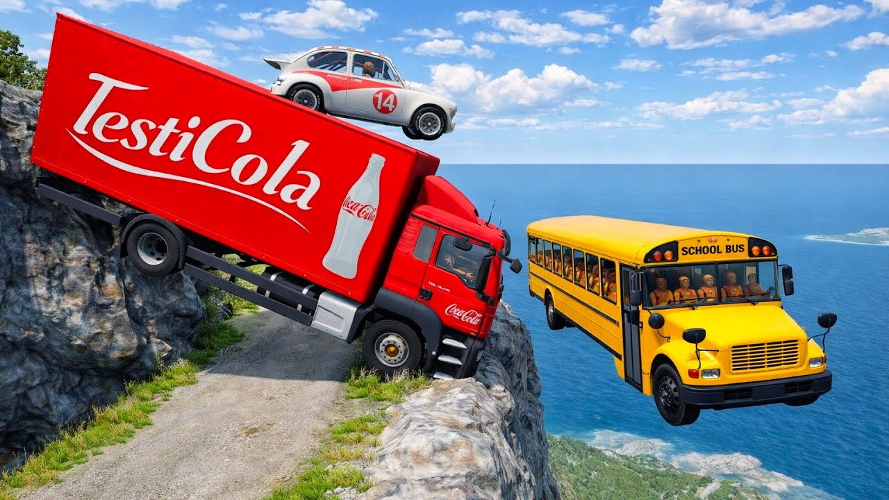 Car vs Cliff Dangerous mountain drop 💥😵 | Beamng drive #78!