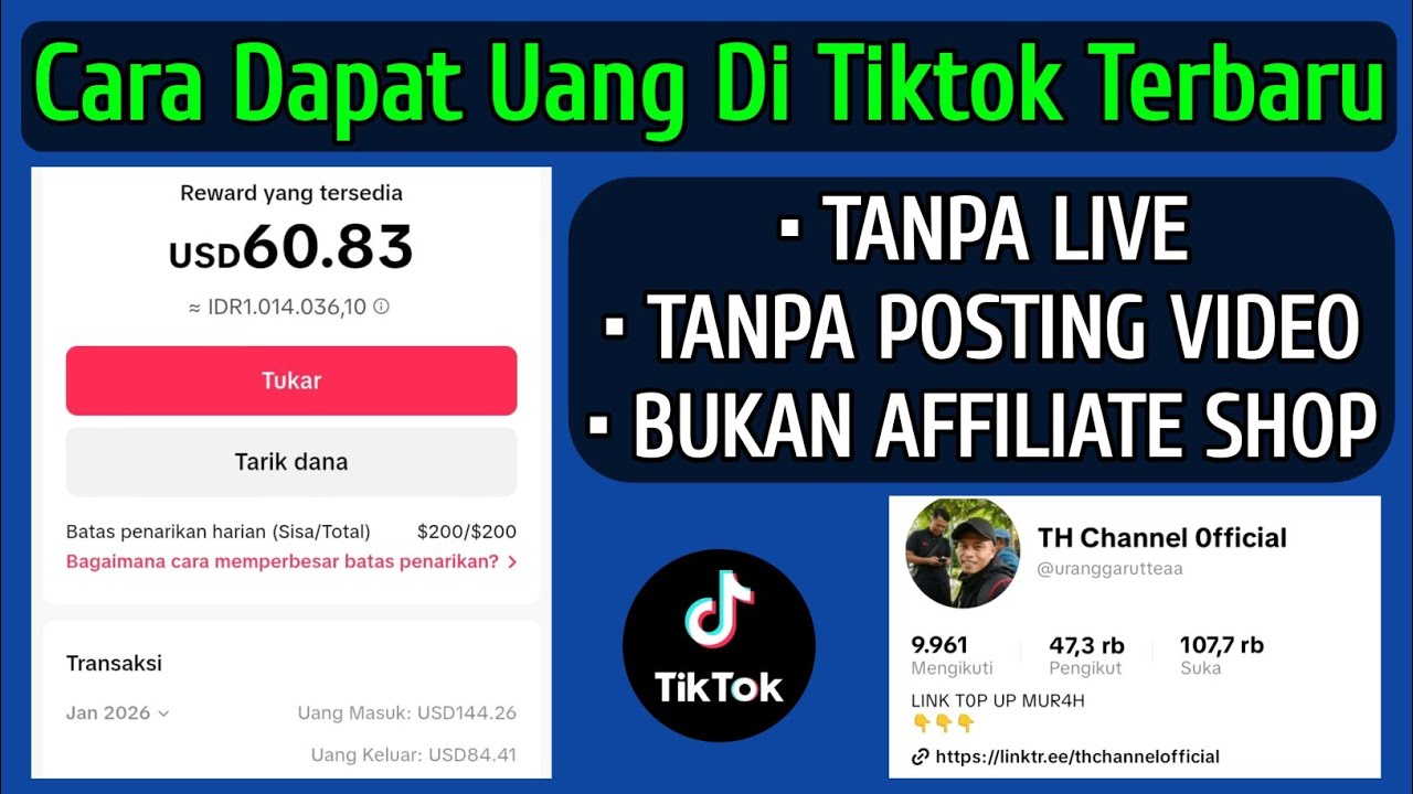 Gaji Mingguan Tiktok || Cara Dapat Uang Di Tiktok 2026 Tanpa Live