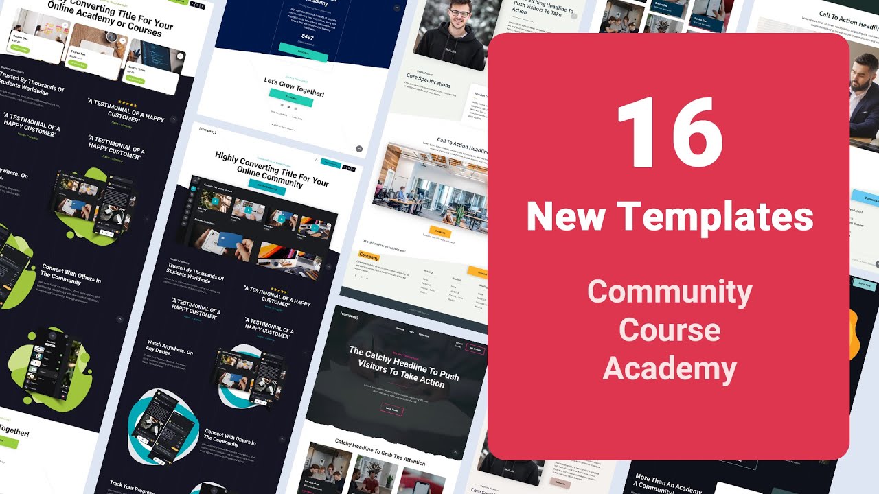 16 New Templates for Communities & Courses